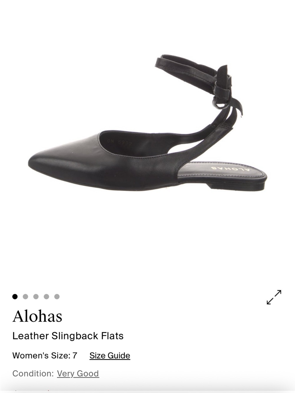 ALOHAS Black Pointed Lace-Up D’Orsay Flats